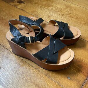 Kork-Ease Leather Wedge Sandals sz 6 / 36.5